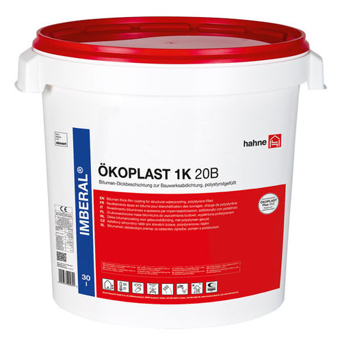 Hahne ÖKOPLAST 1K 20B jednosložková silnovrstvá polystyrenem nastavená bitumenová izolační hmota, 30 l