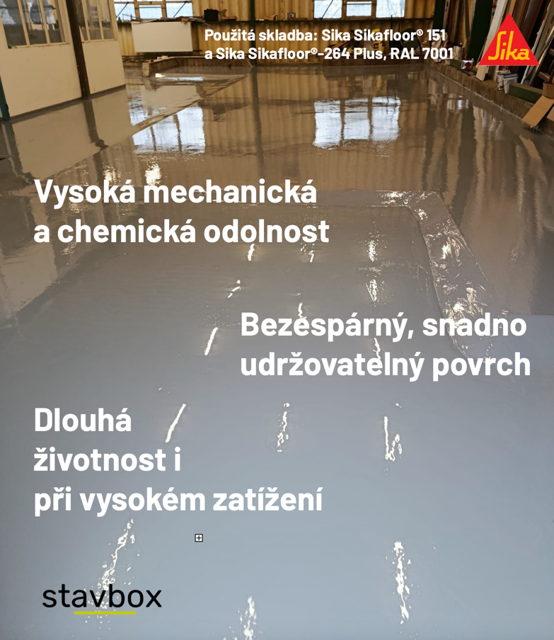 Výhody podlahy Sikafloor 151 a Sikafloor 264 Plus